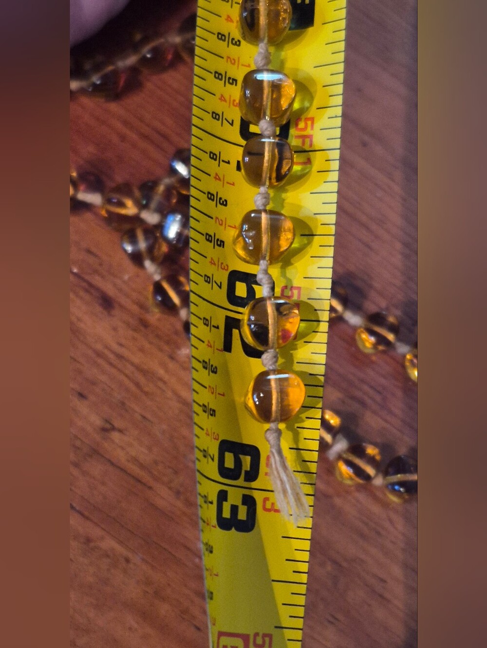 Amber Glass Bead Decorative Garland - Home Accents